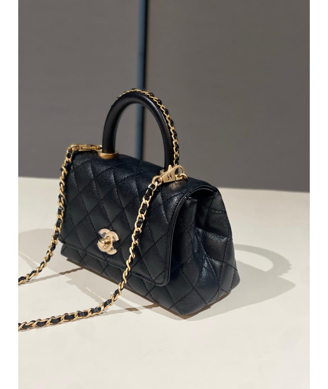 CHANEL Черная кожаная сумка через плечо, фото 4