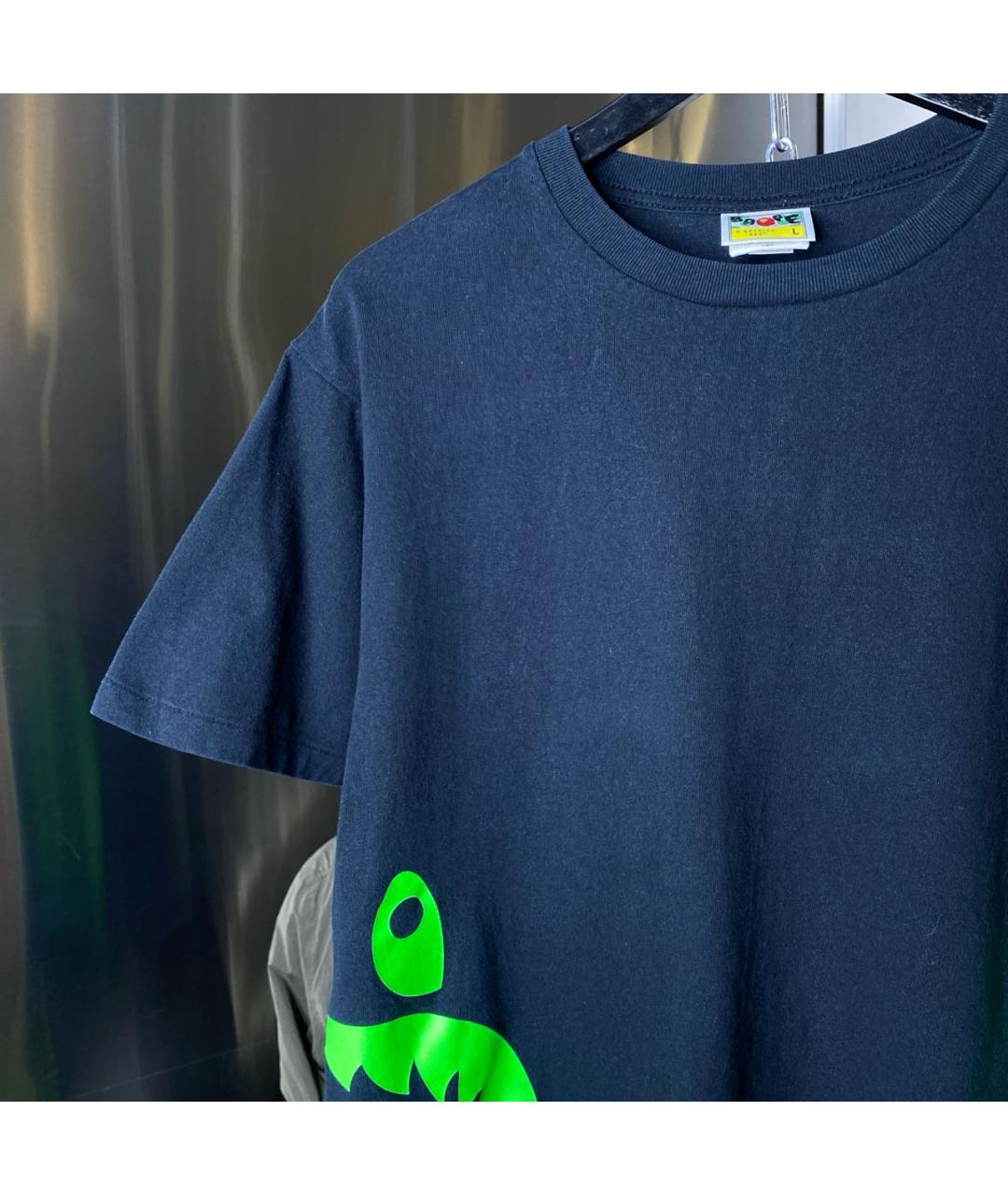 A BATHING APE Черная хлопковая футболка, фото 4