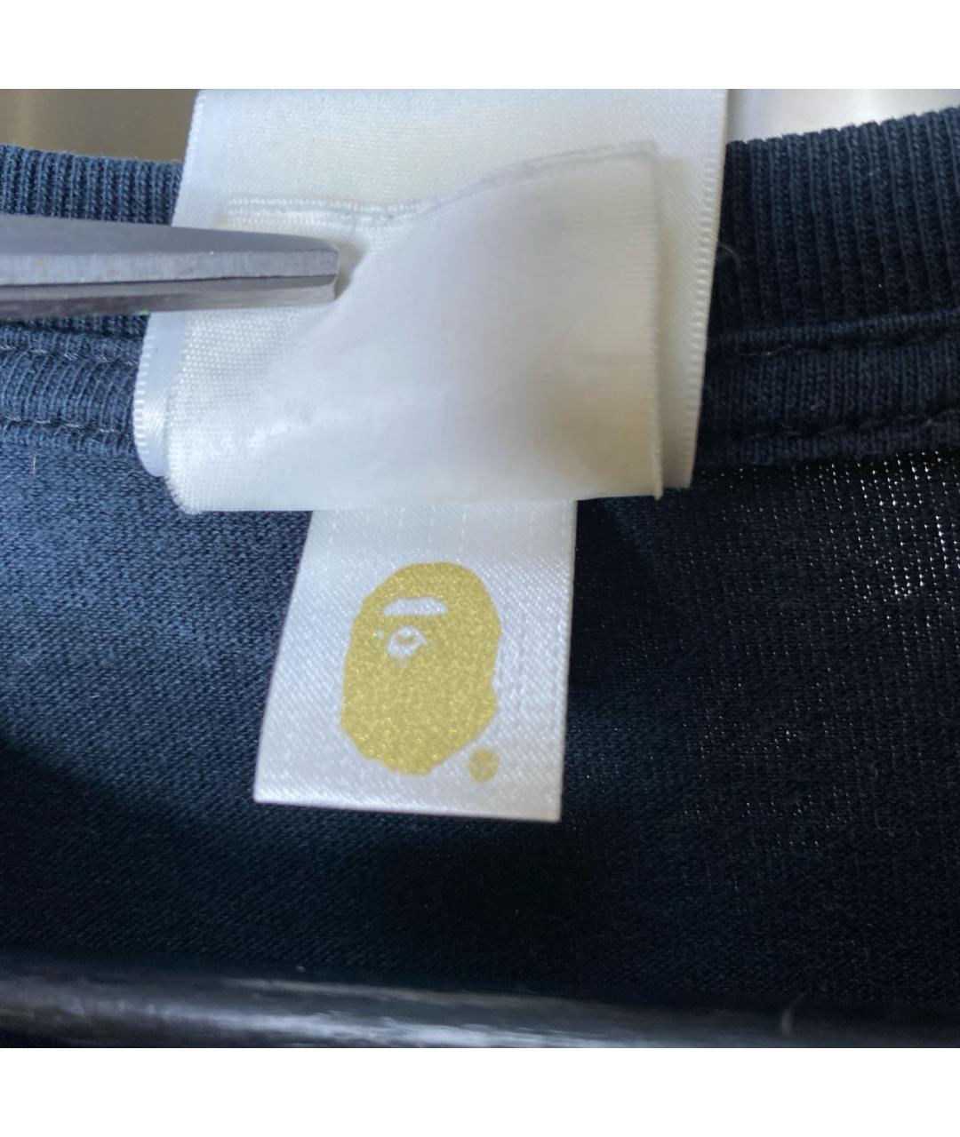 A BATHING APE Черная хлопковая футболка, фото 7