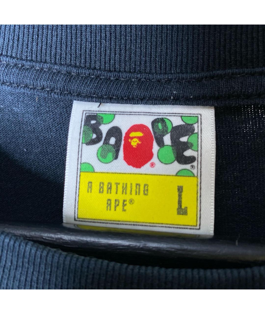 A BATHING APE Черная хлопковая футболка, фото 5