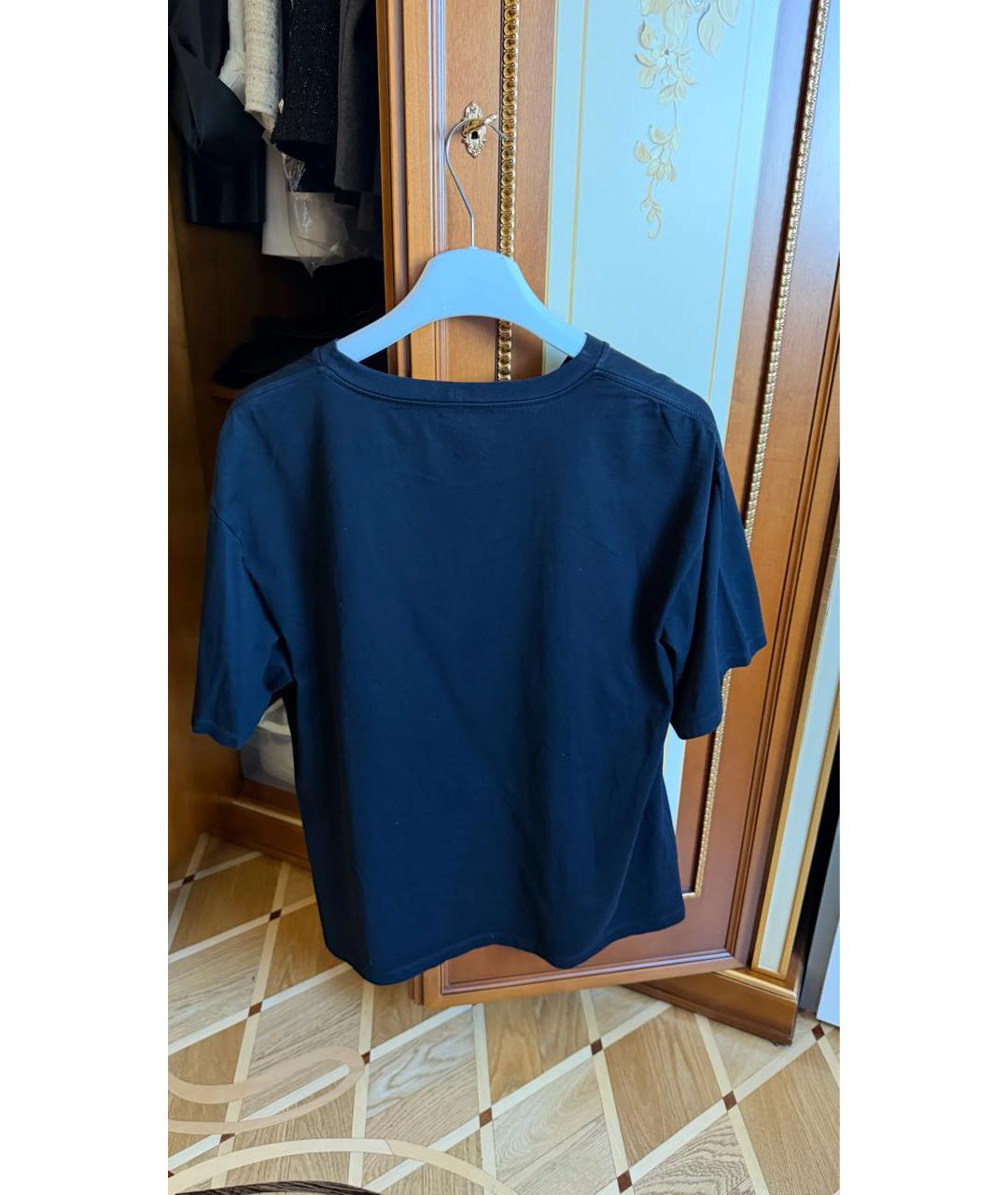 CELINE Черная хлопковая футболка, фото 2