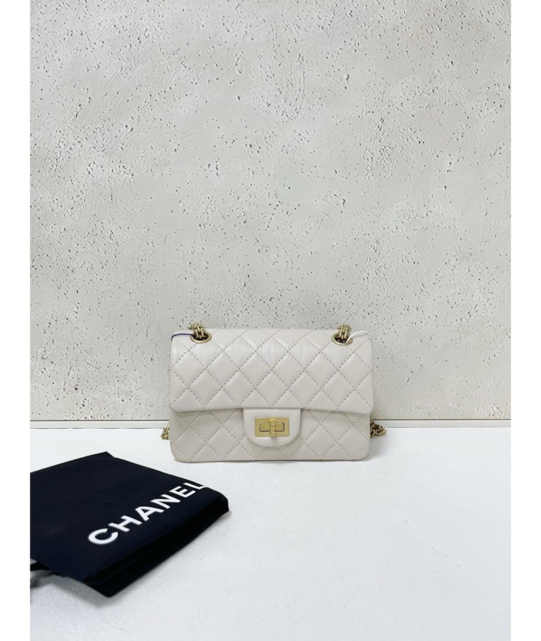 CHANEL Бежевая кожаная сумка через плечо, фото 7