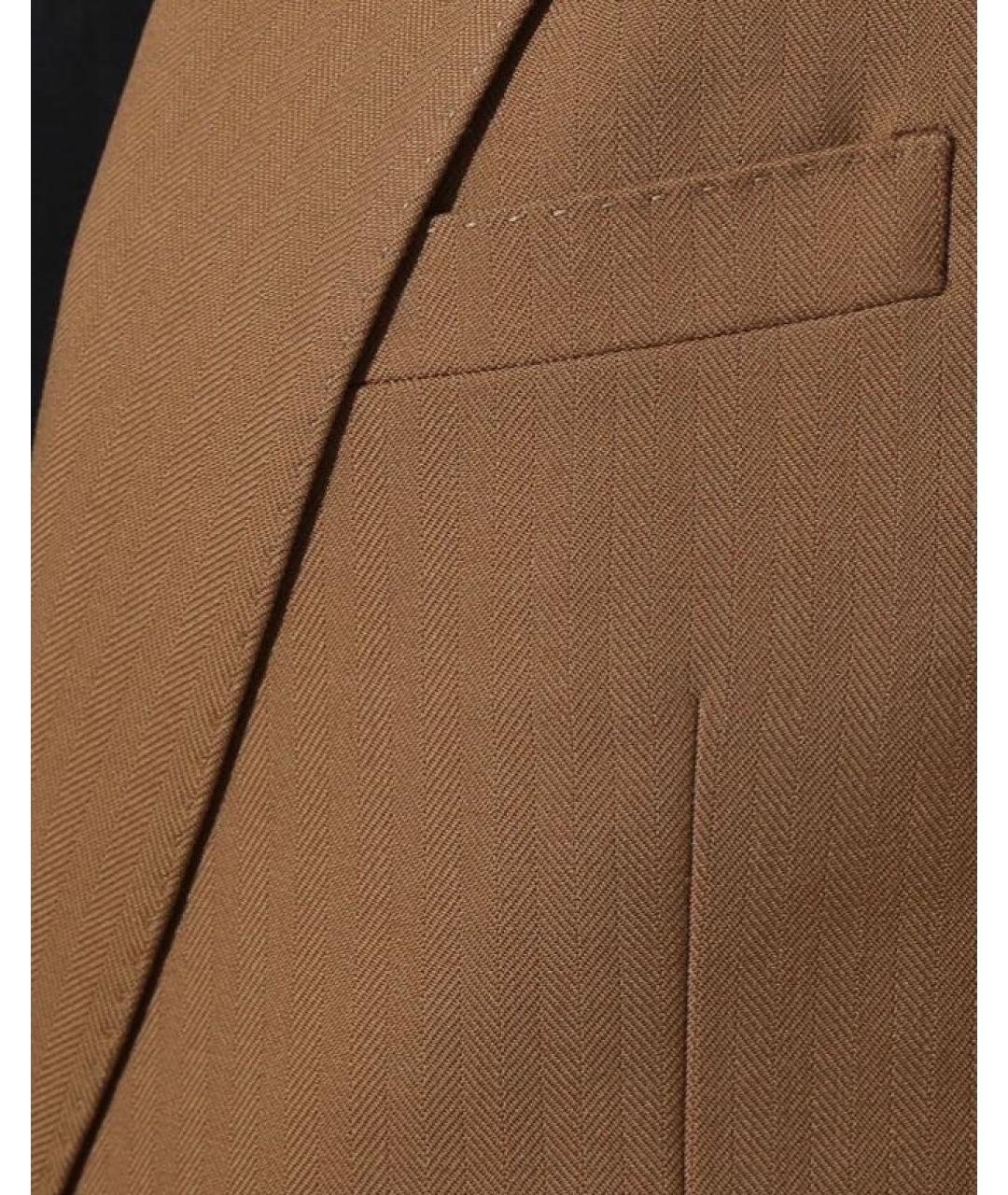 SAINT LAURENT Коричневый шерстяной жакет/пиджак, фото 7