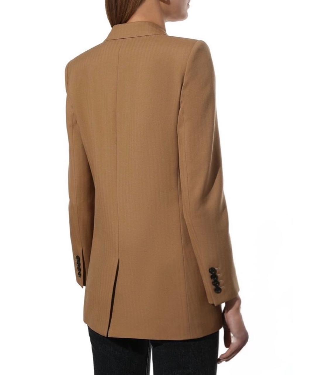 SAINT LAURENT Коричневый шерстяной жакет/пиджак, фото 2