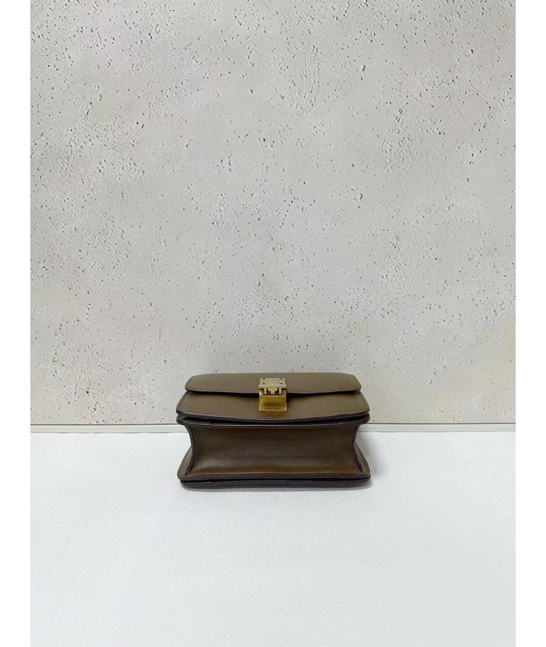 CELINE Коричневая кожаная сумка через плечо, фото 4