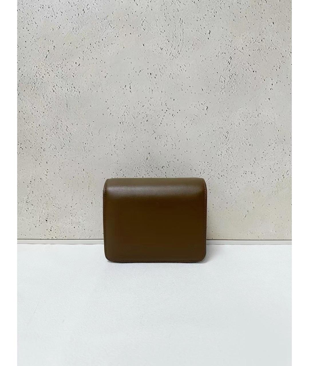 CELINE Коричневая кожаная сумка через плечо, фото 2