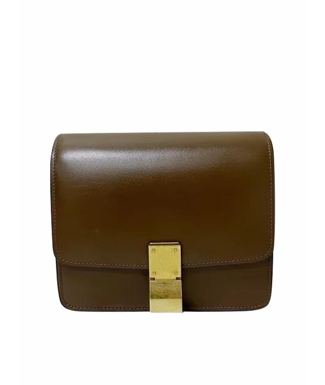 CELINE Коричневая кожаная сумка через плечо, фото 1