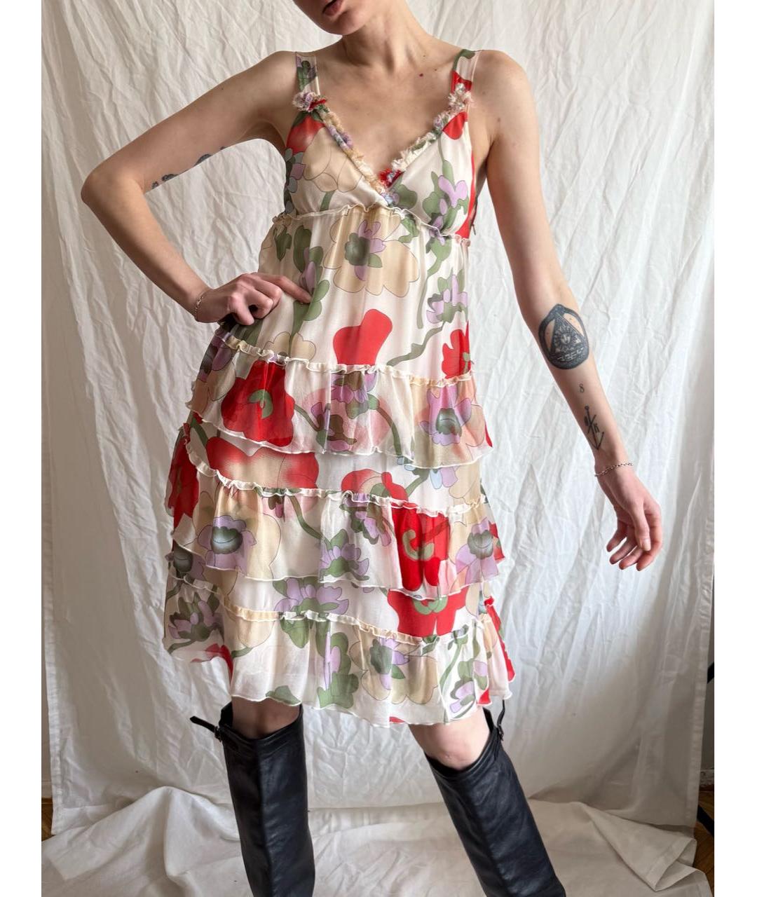 CHLOE Мульти шелковое повседневное платье, фото 6