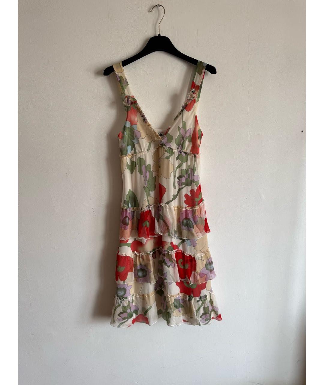 CHLOE Мульти шелковое повседневное платье, фото 9