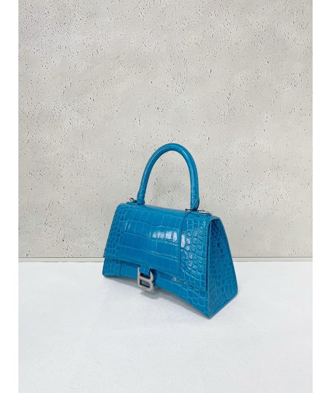 BALENCIAGA Синяя кожаная сумка через плечо, фото 4