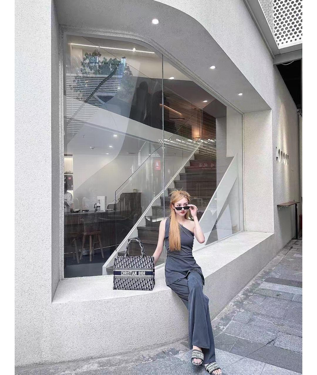 CHRISTIAN DIOR Синяя деним сумка с короткими ручками, фото 6