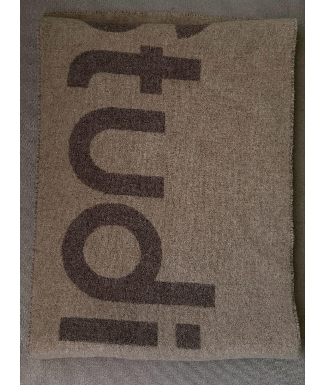 ACNE STUDIOS Бежевый шерстяной шарф, фото 4