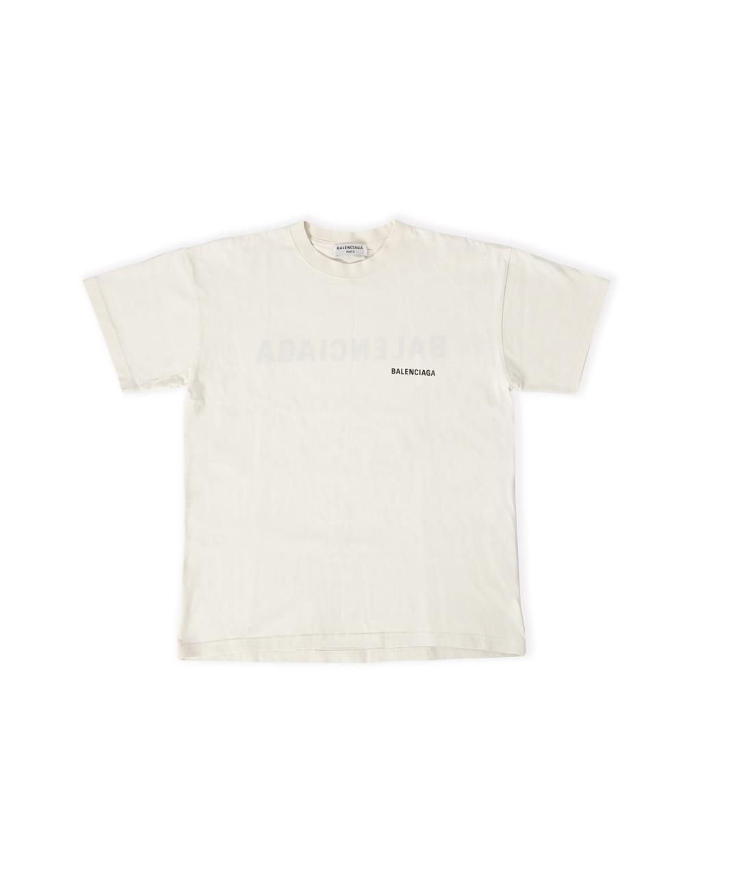 BALENCIAGA Белая хлопковая футболка, фото 2