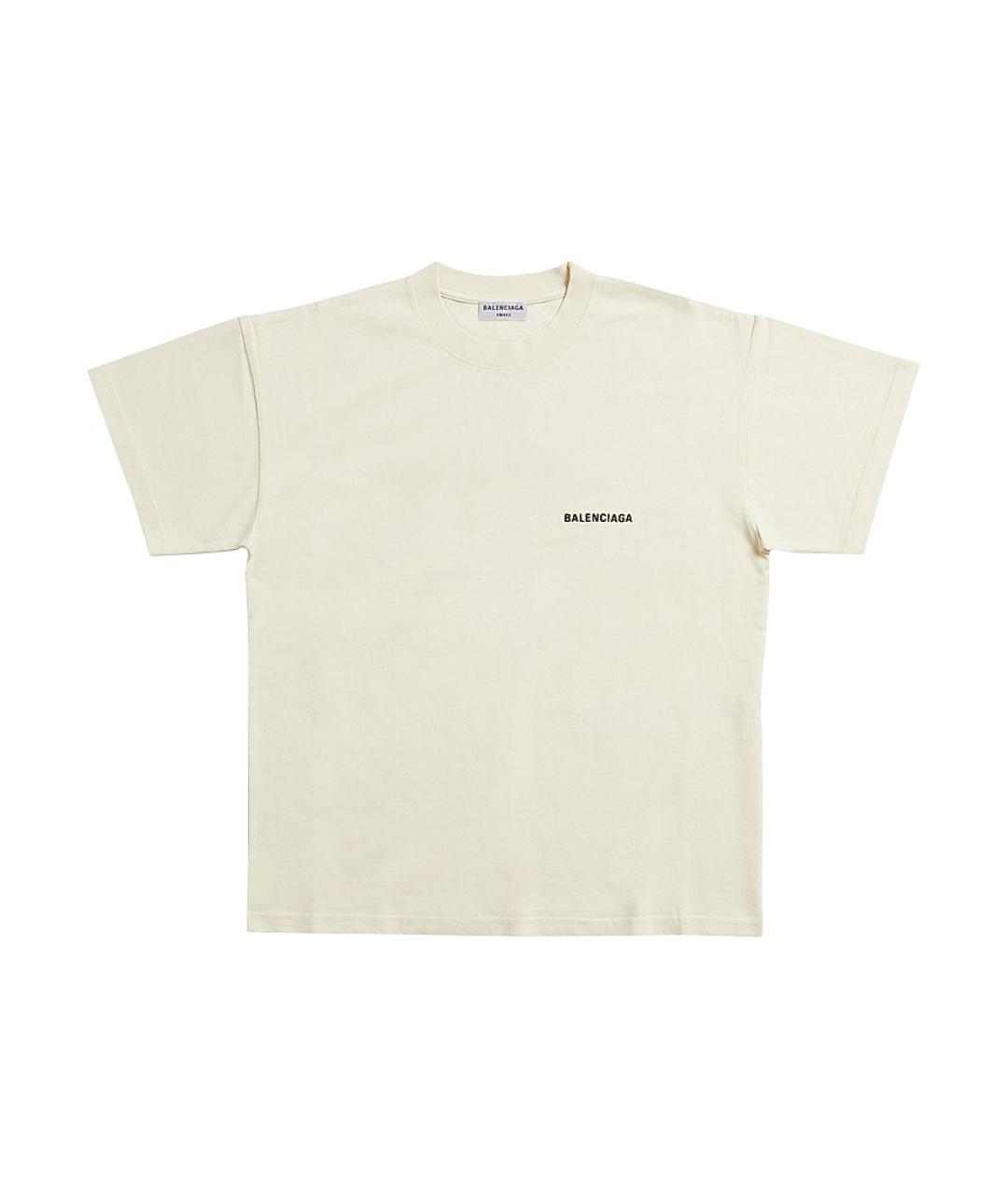 BALENCIAGA Белая хлопковая футболка, фото 5