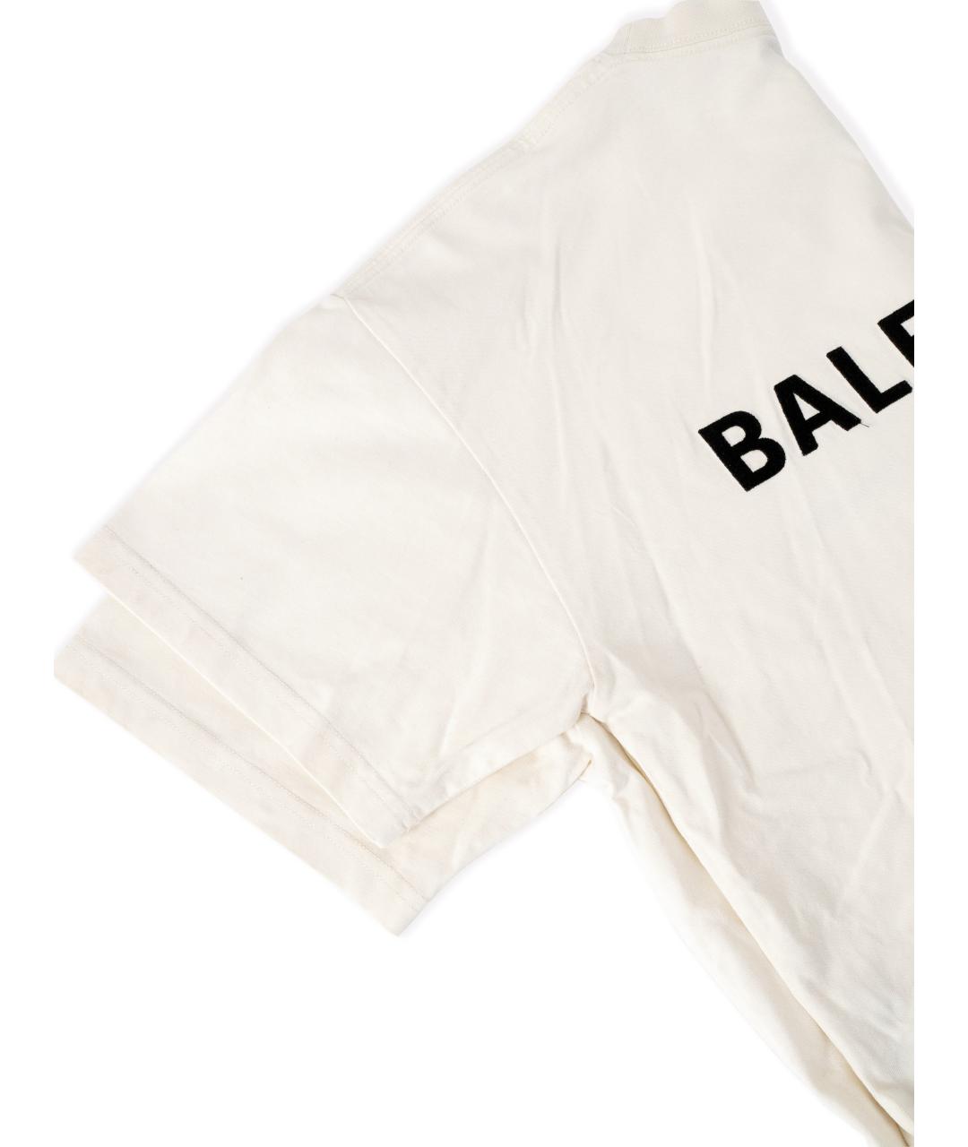 BALENCIAGA Белая хлопковая футболка, фото 4