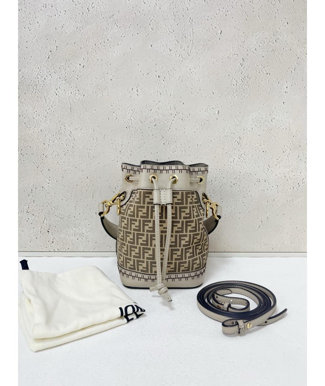 FENDI Серая кожаная сумка через плечо, фото 7