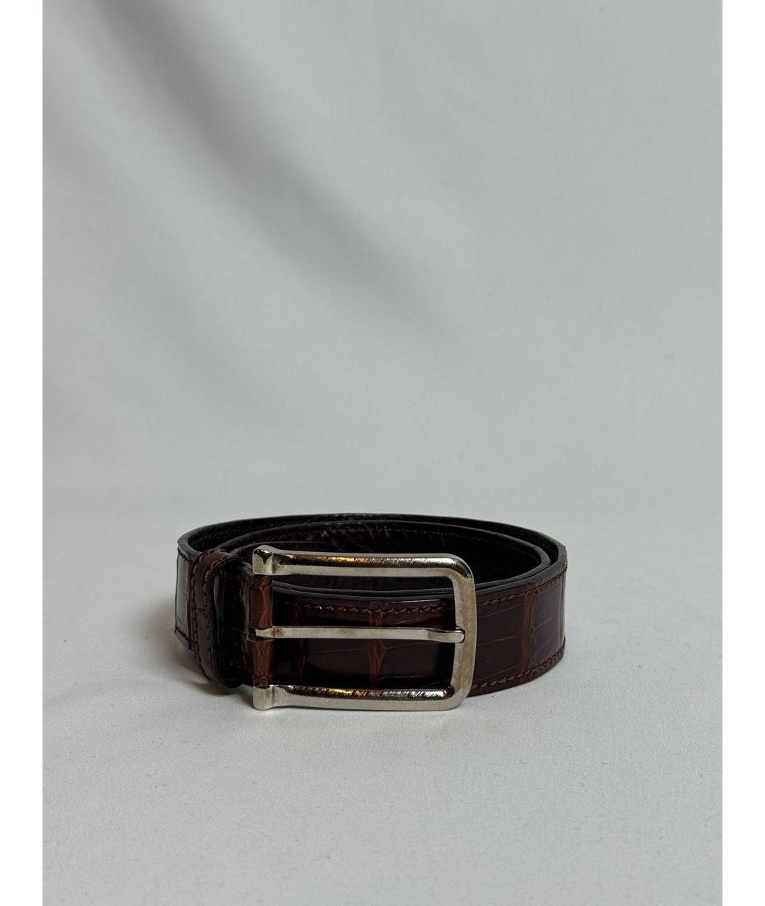 BRIONI Коричневый ремень из экзотической кожи, фото 7