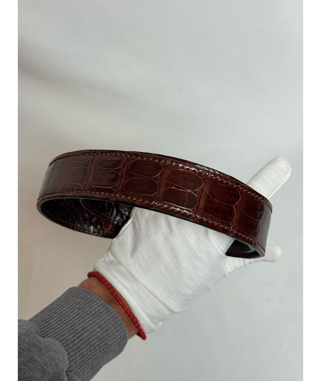 BRIONI Коричневый ремень из экзотической кожи, фото 3