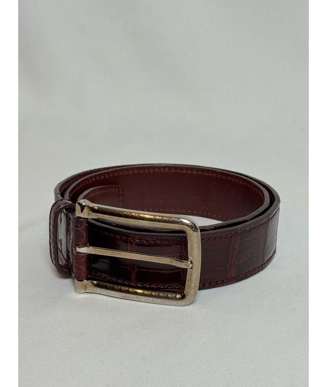 BRIONI Бордовый ремень из экзотической кожи, фото 2