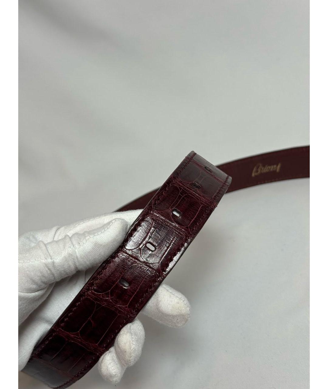 BRIONI Бордовый ремень из экзотической кожи, фото 7