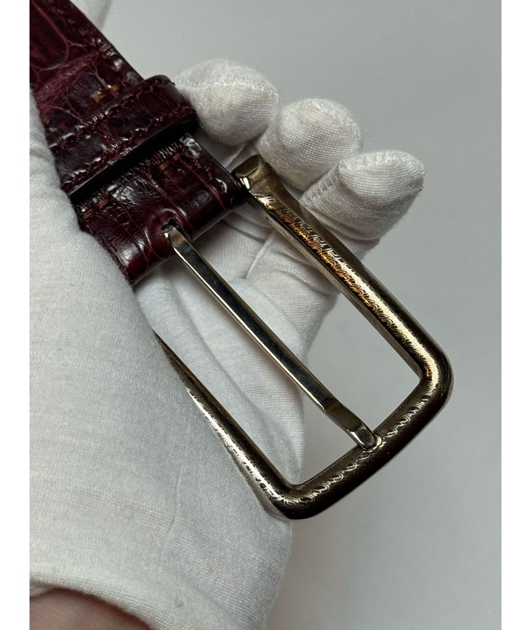 BRIONI Бордовый ремень из экзотической кожи, фото 3