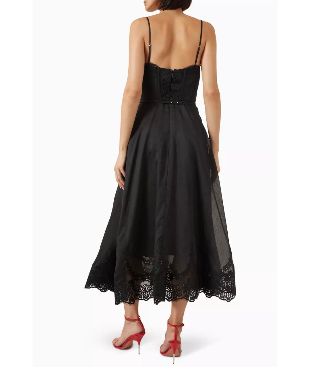 ZIMMERMANN Черное льняное коктейльное платье, фото 9