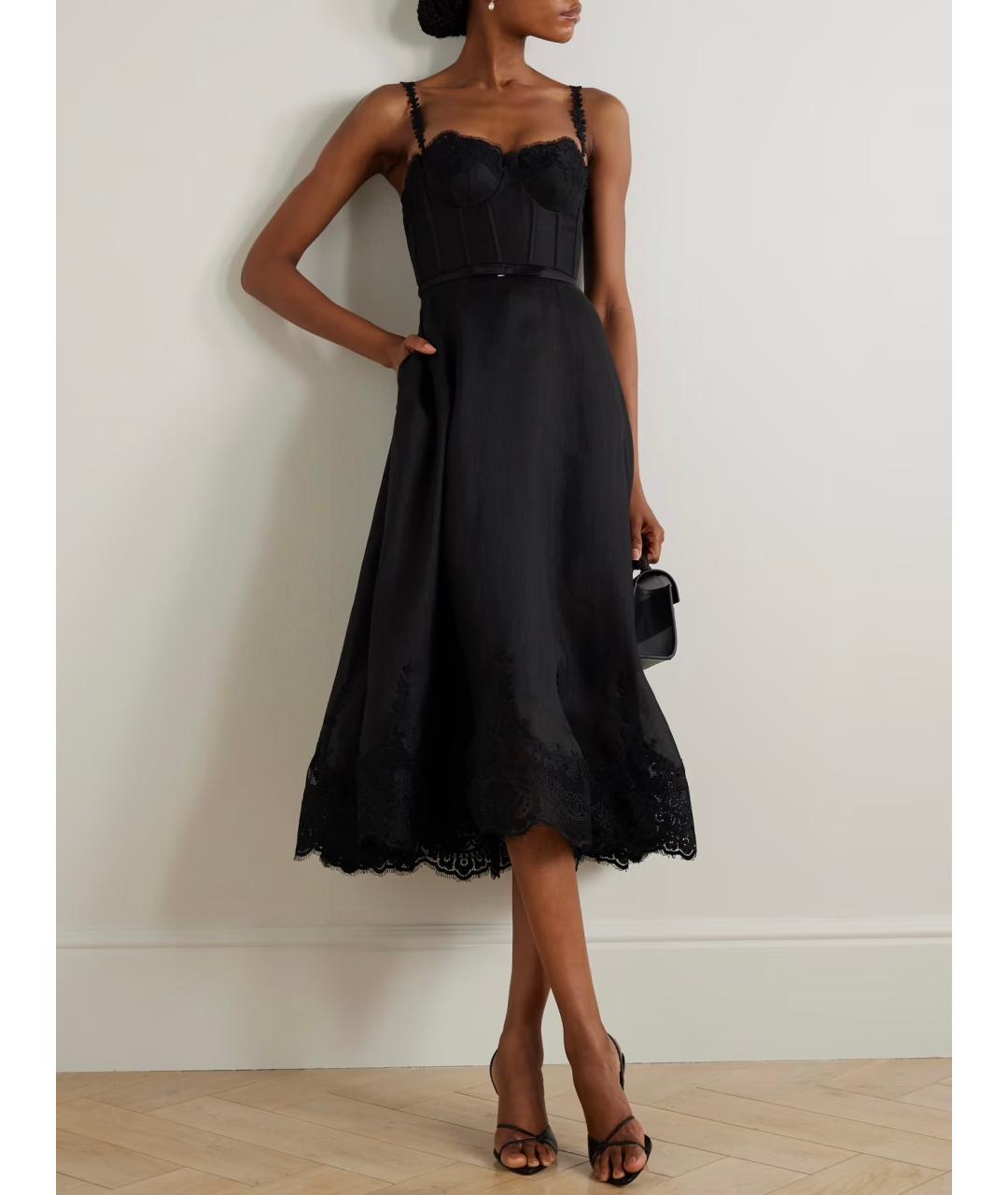ZIMMERMANN Черное льняное коктейльное платье, фото 2