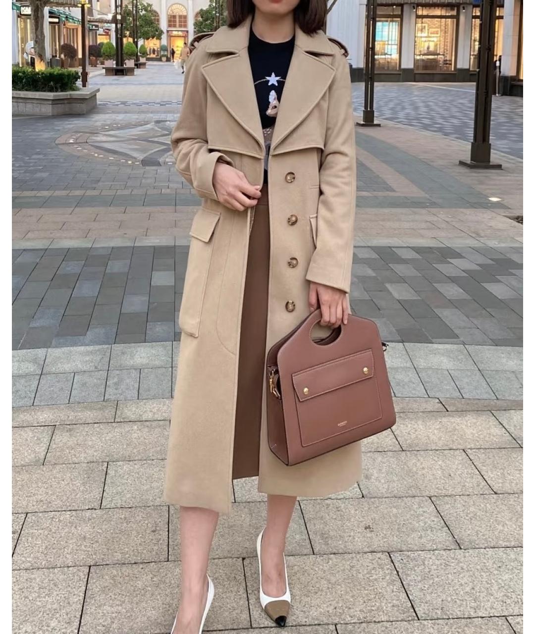 BURBERRY Коричневая кожаная сумка с короткими ручками, фото 6