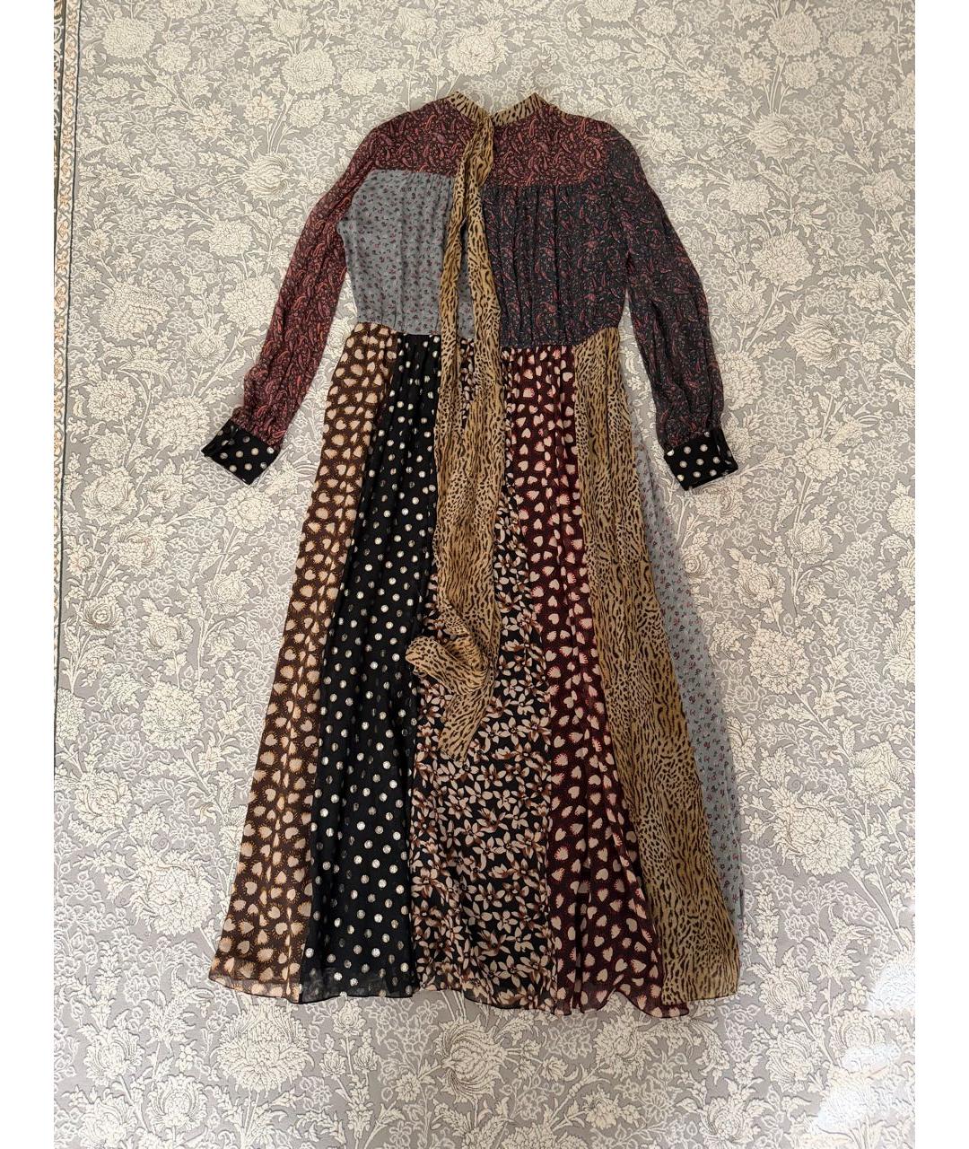 SAINT LAURENT Мульти шелковое повседневное платье, фото 4