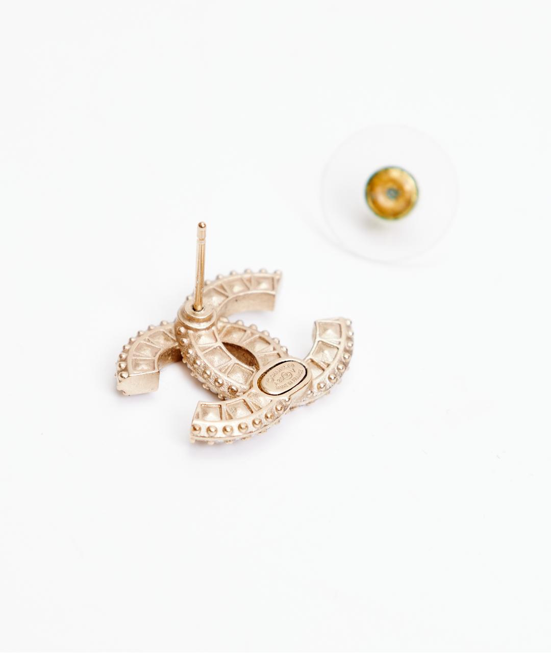 CHANEL Золотые металлические серьги, фото 3