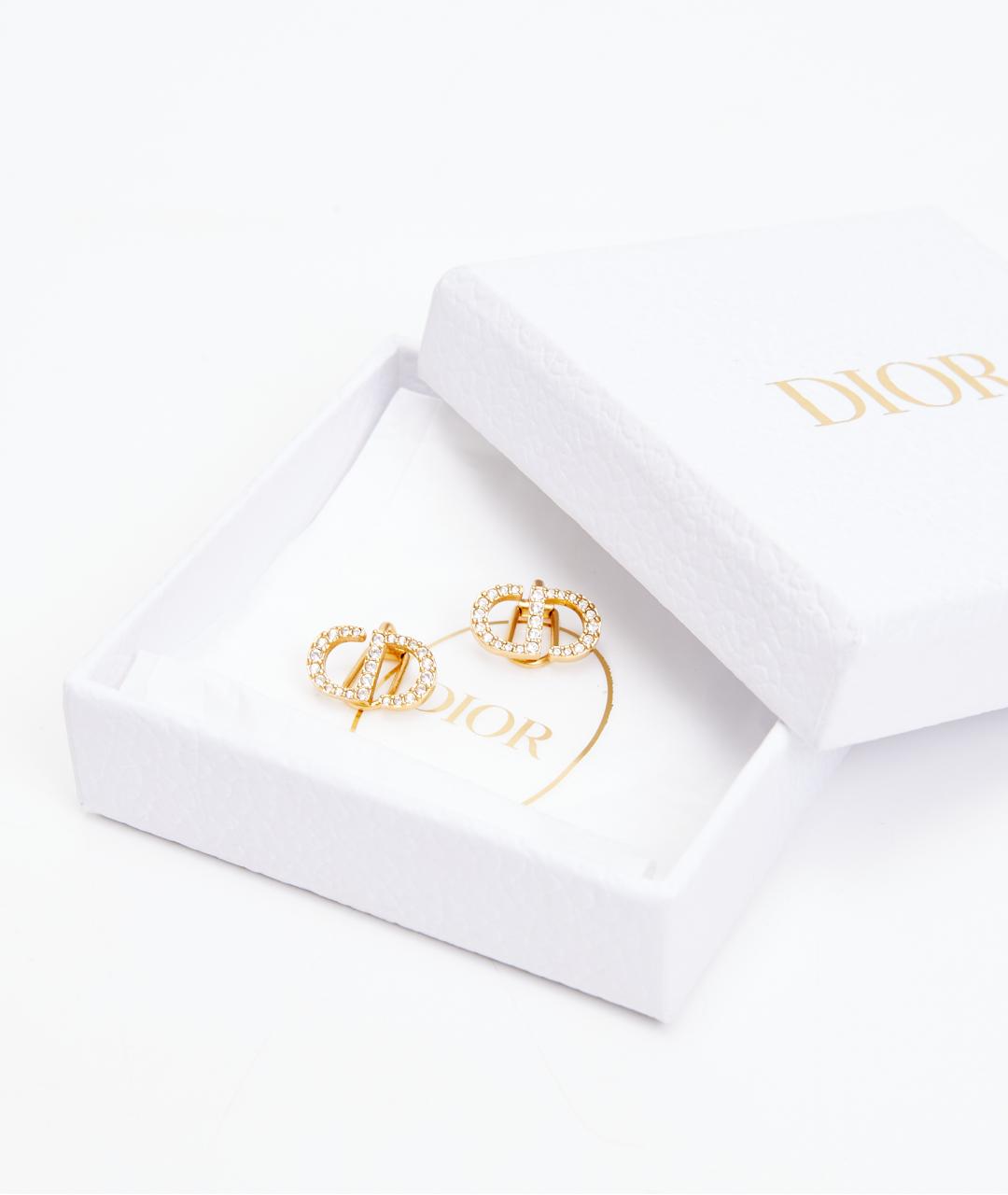 CHRISTIAN DIOR Золотые металлические серьги, фото 4