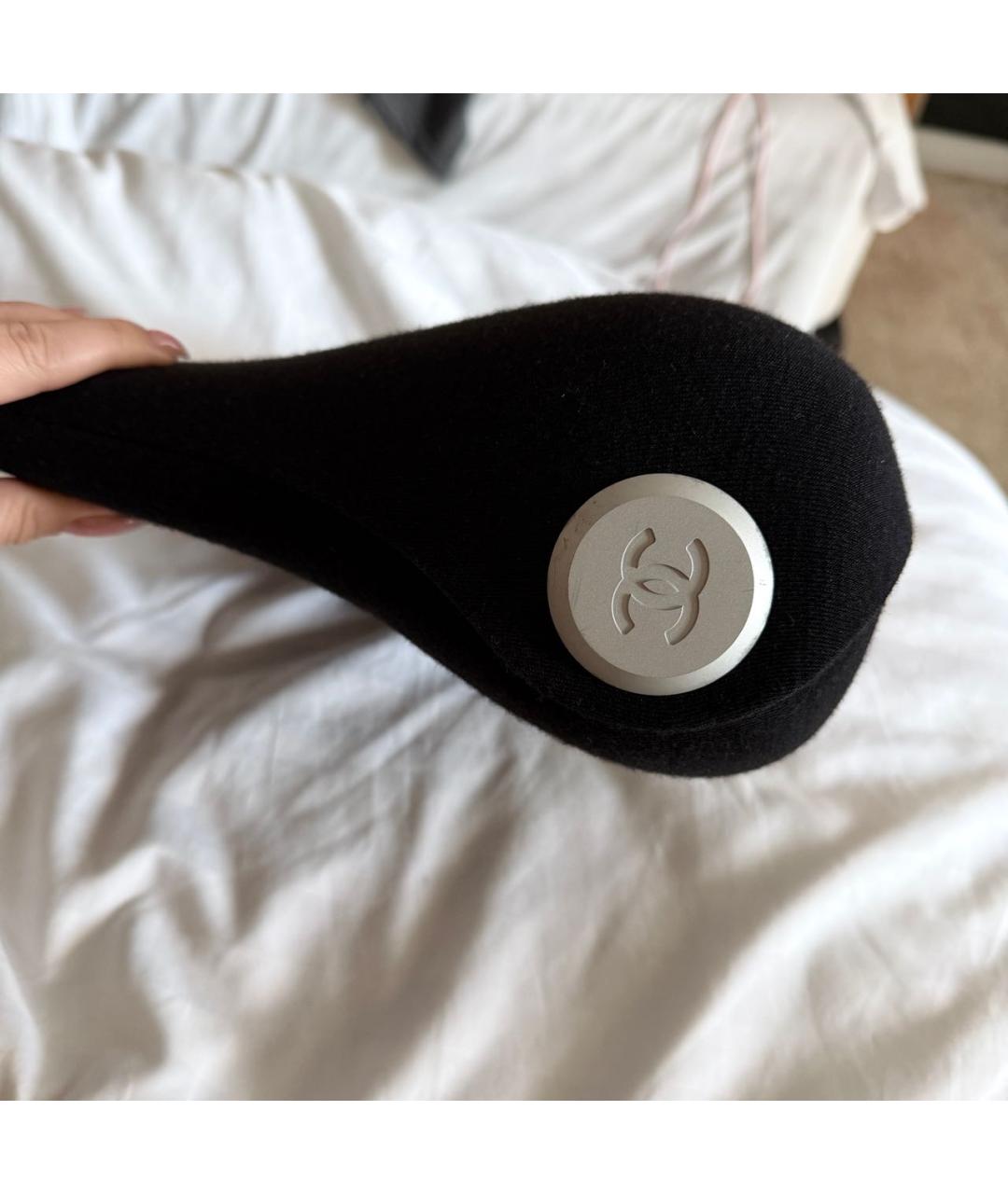 CHANEL Черная шерстяная сумка с короткими ручками, фото 2