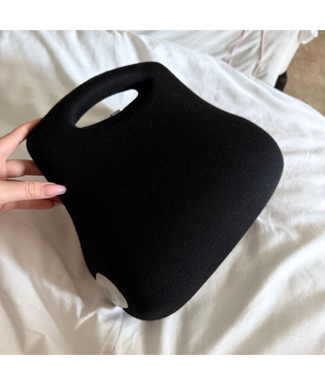 CHANEL Черная шерстяная сумка с короткими ручками, фото 7