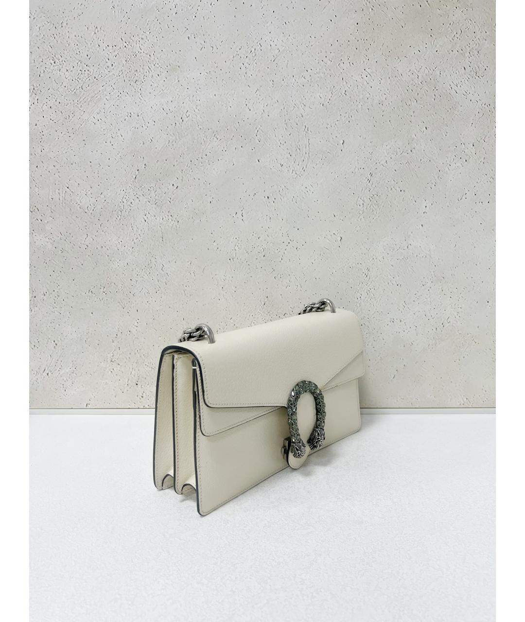 GUCCI Белая кожаная сумка через плечо, фото 3