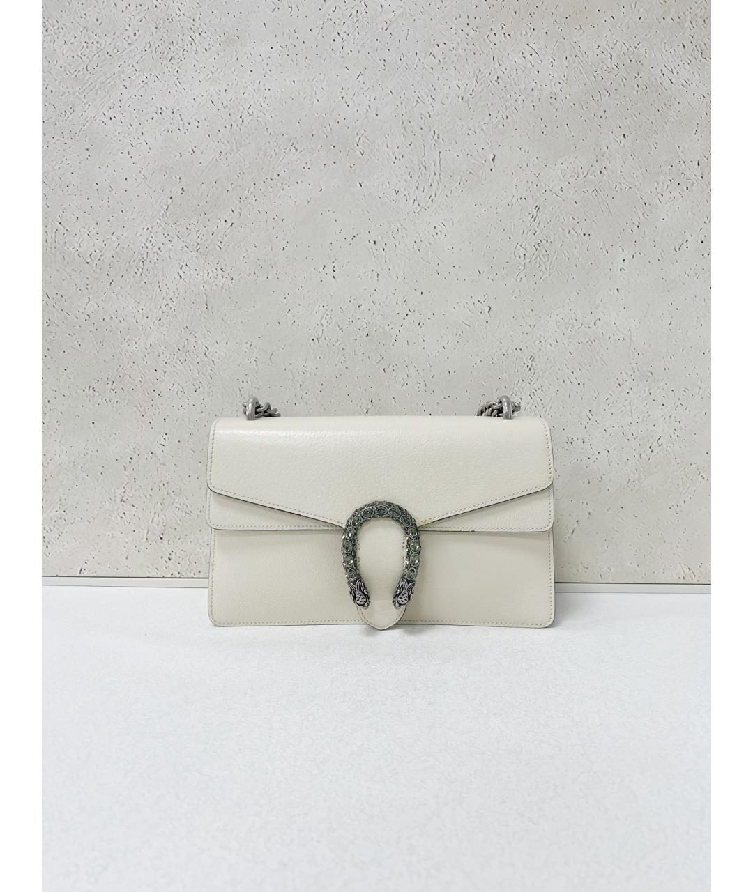 GUCCI Белая кожаная сумка через плечо, фото 7