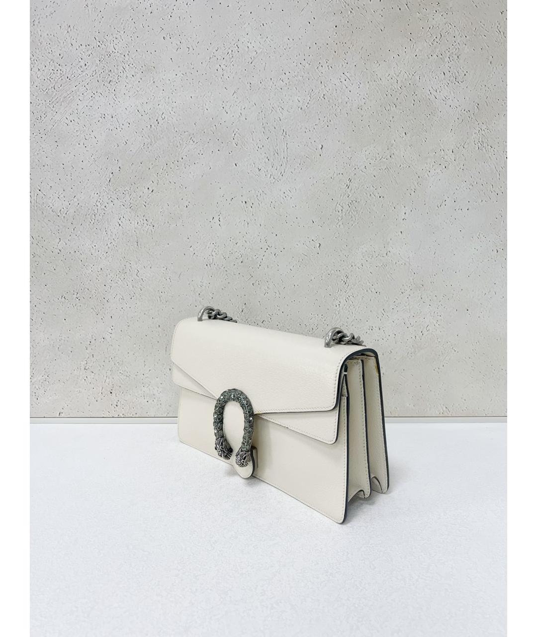 GUCCI Белая кожаная сумка через плечо, фото 4