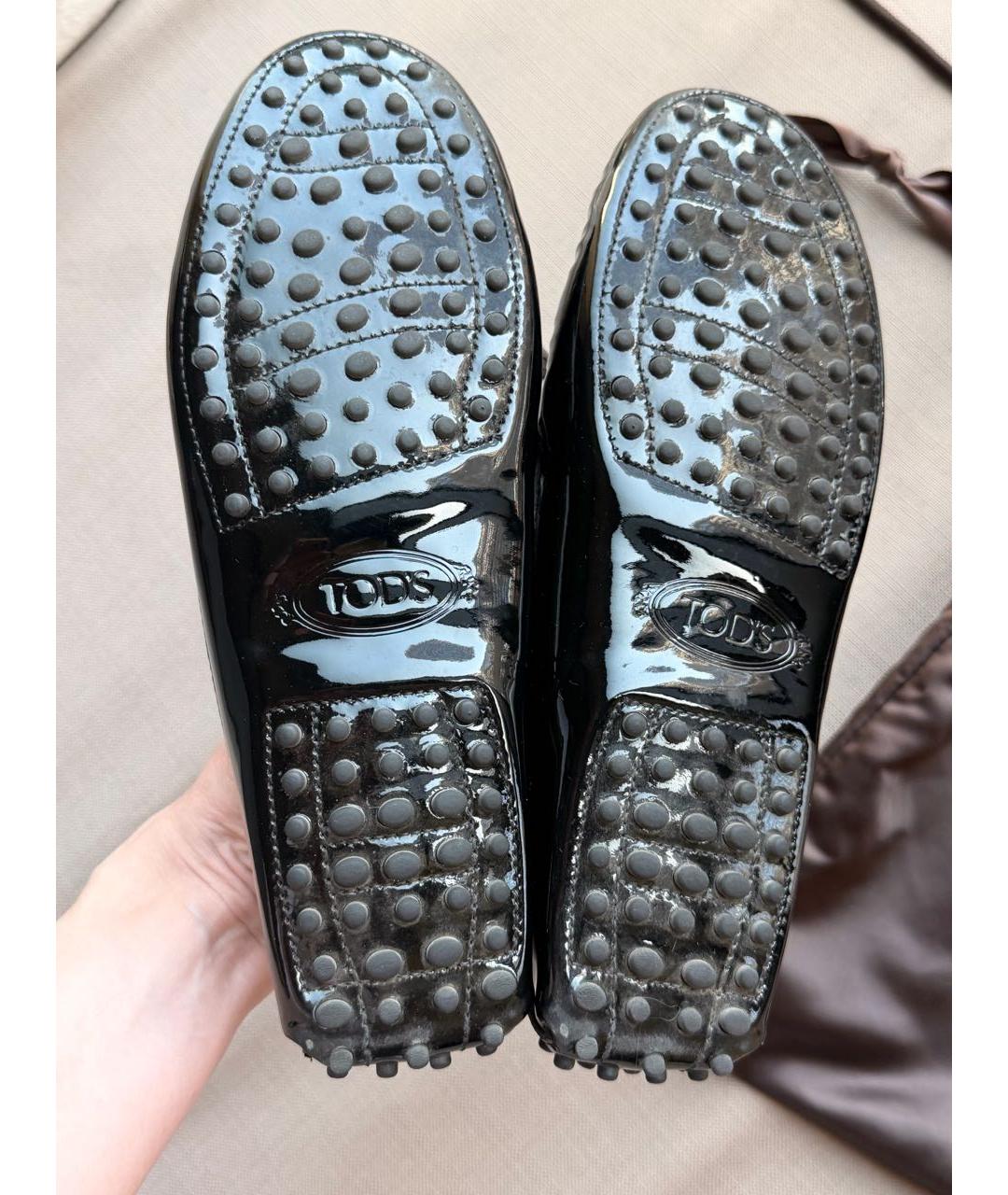 TOD'S Бордовые лоферы из лакированной кожи, фото 7