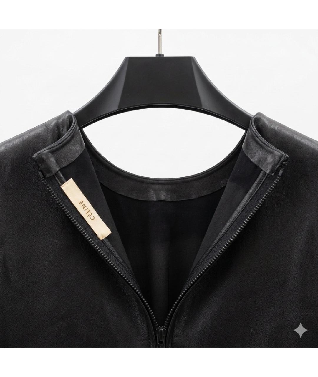 CELINE Черный кожаный жакет/пиджак, фото 4