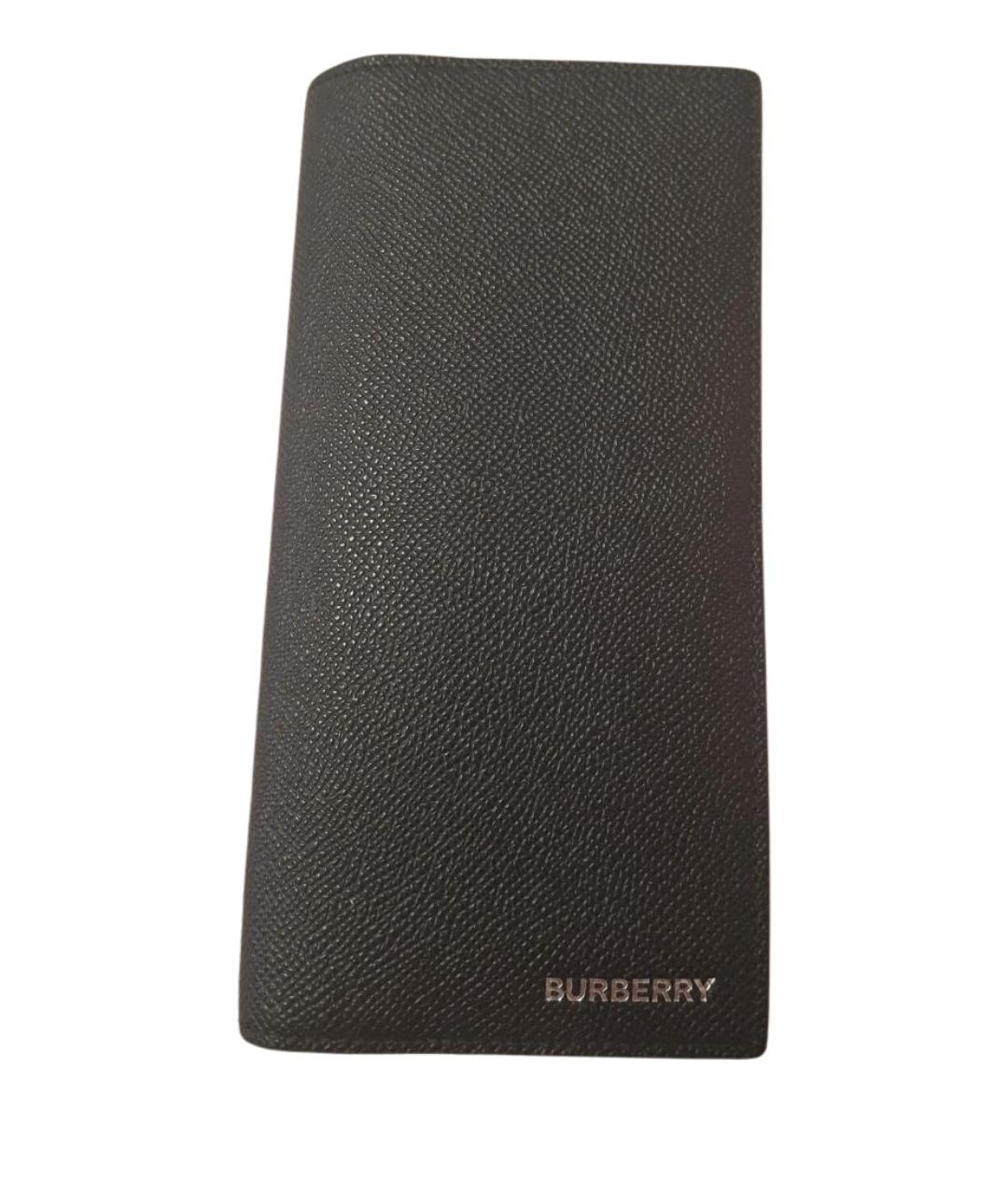 BURBERRY Черный кожаный кошелек, фото 1