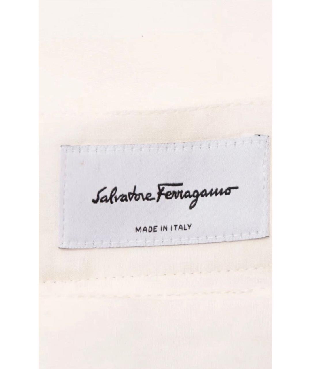 FERRAGAMO Белые шелковые брюки широкие, фото 4