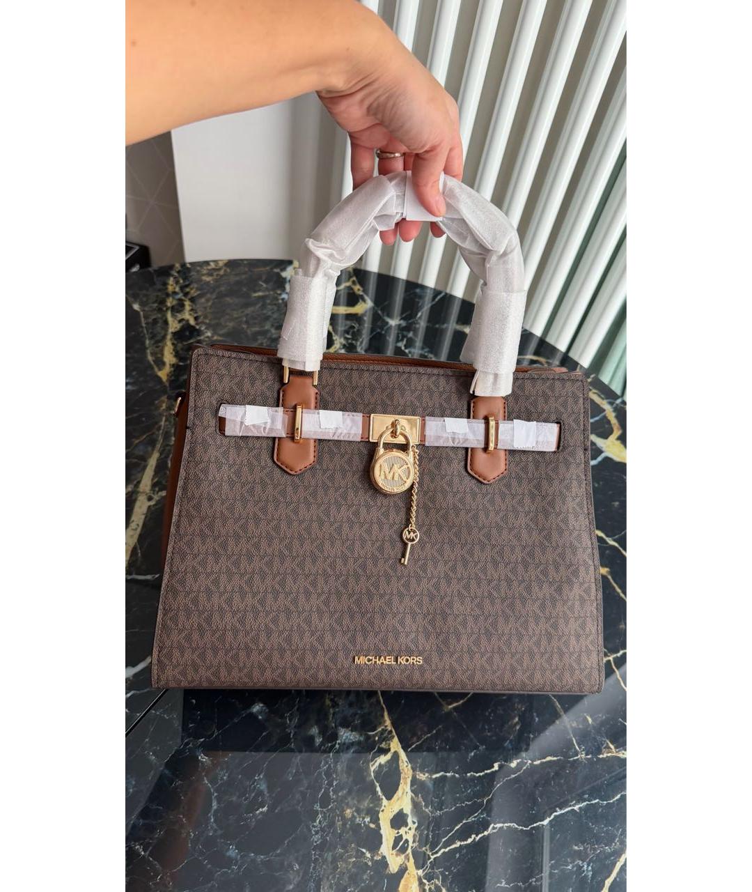 MICHAEL KORS Коричневая сумка с короткими ручками, фото 7