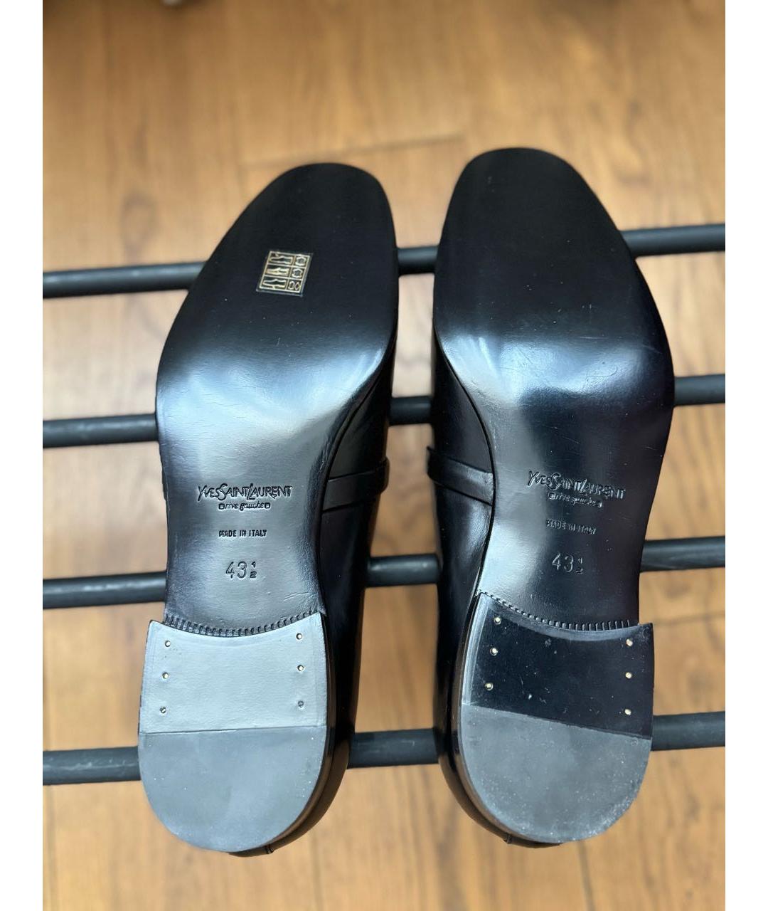 SAINT LAURENT Черные кожаные туфли, фото 5
