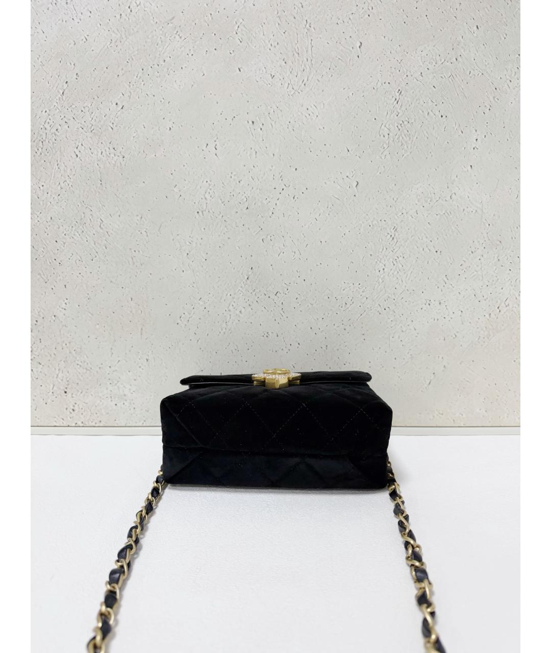 CHANEL Черная бархатная сумка через плечо, фото 5