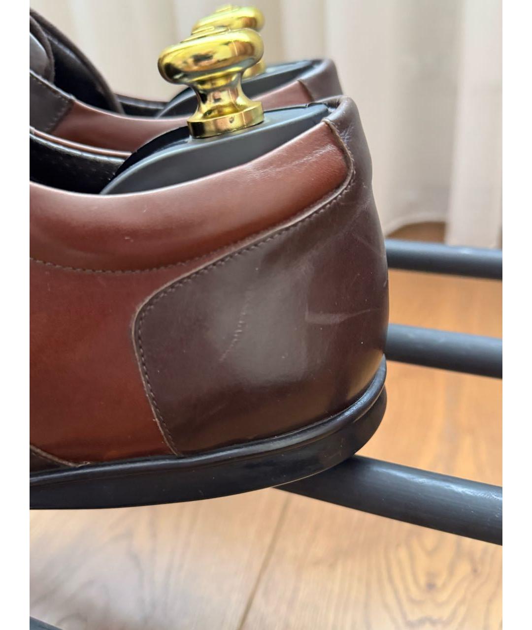 ZILLI Коричневые кожаные высокие кроссовки / кеды, фото 7