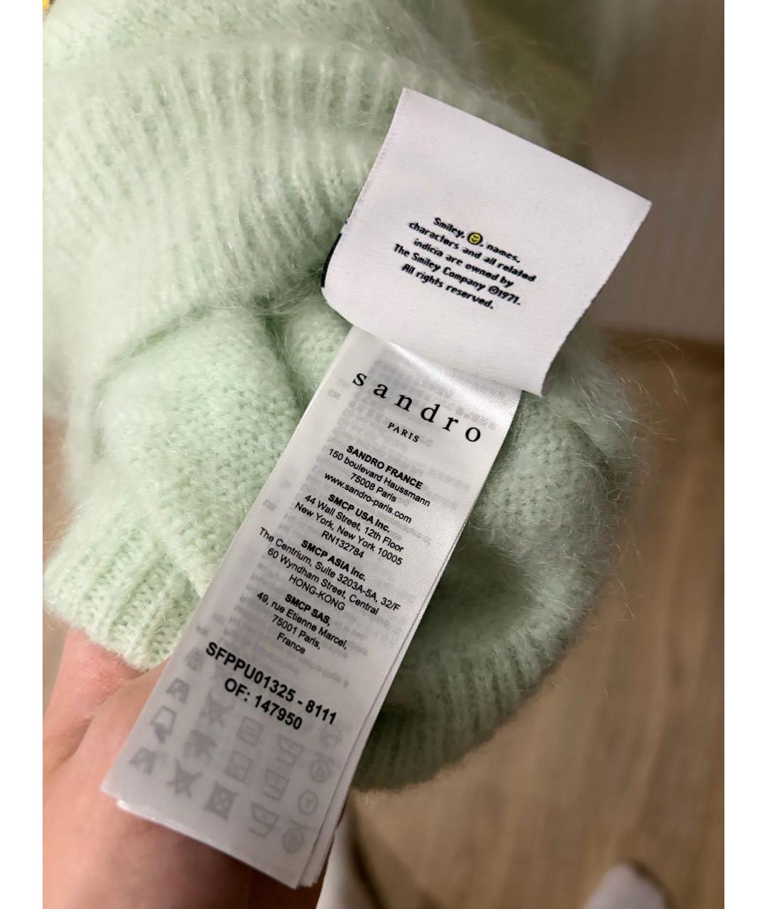 SANDRO Салатовый кашемировый джемпер / свитер, фото 6