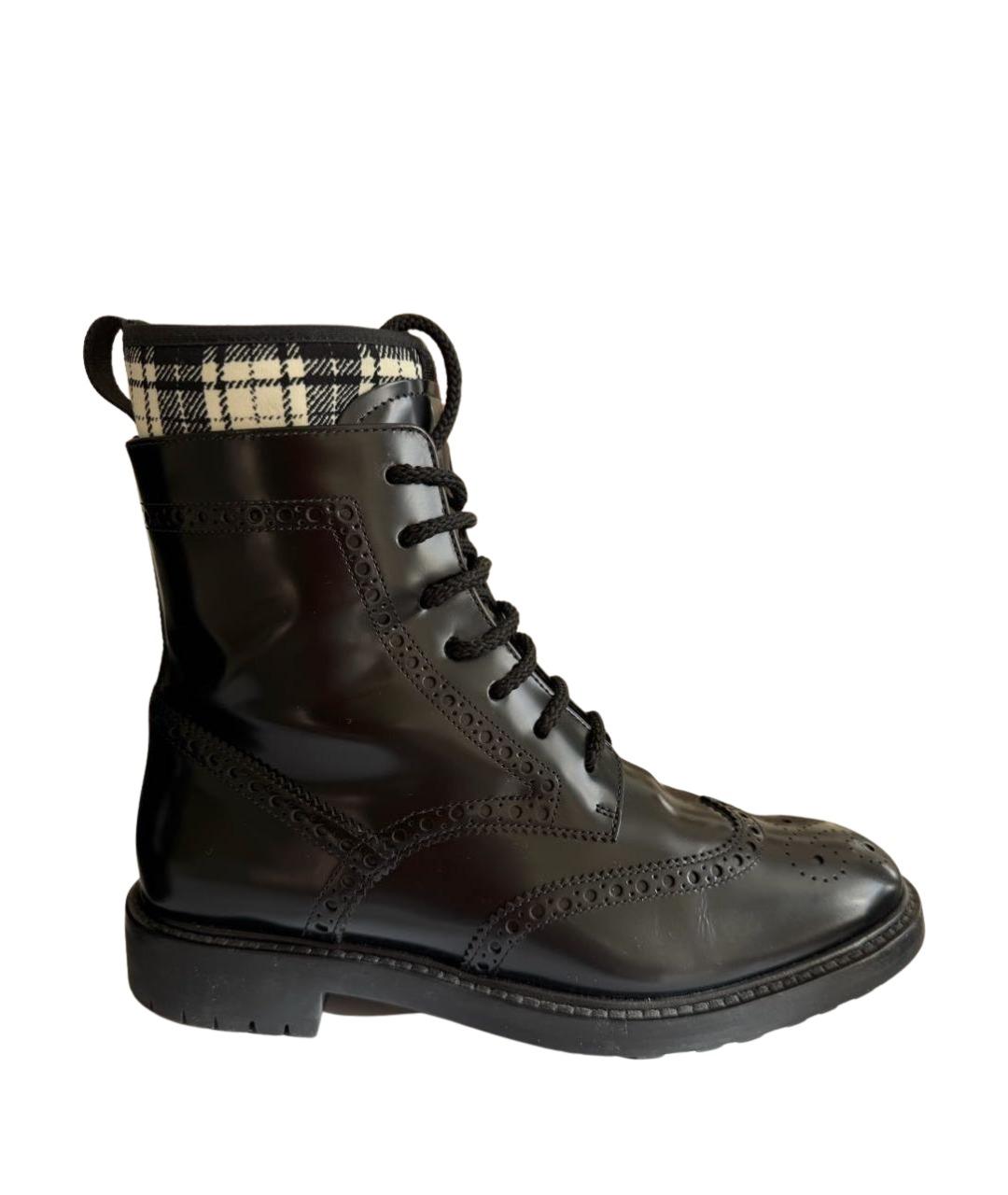 CHRISTIAN DIOR Черные кожаные ботинки, фото 1