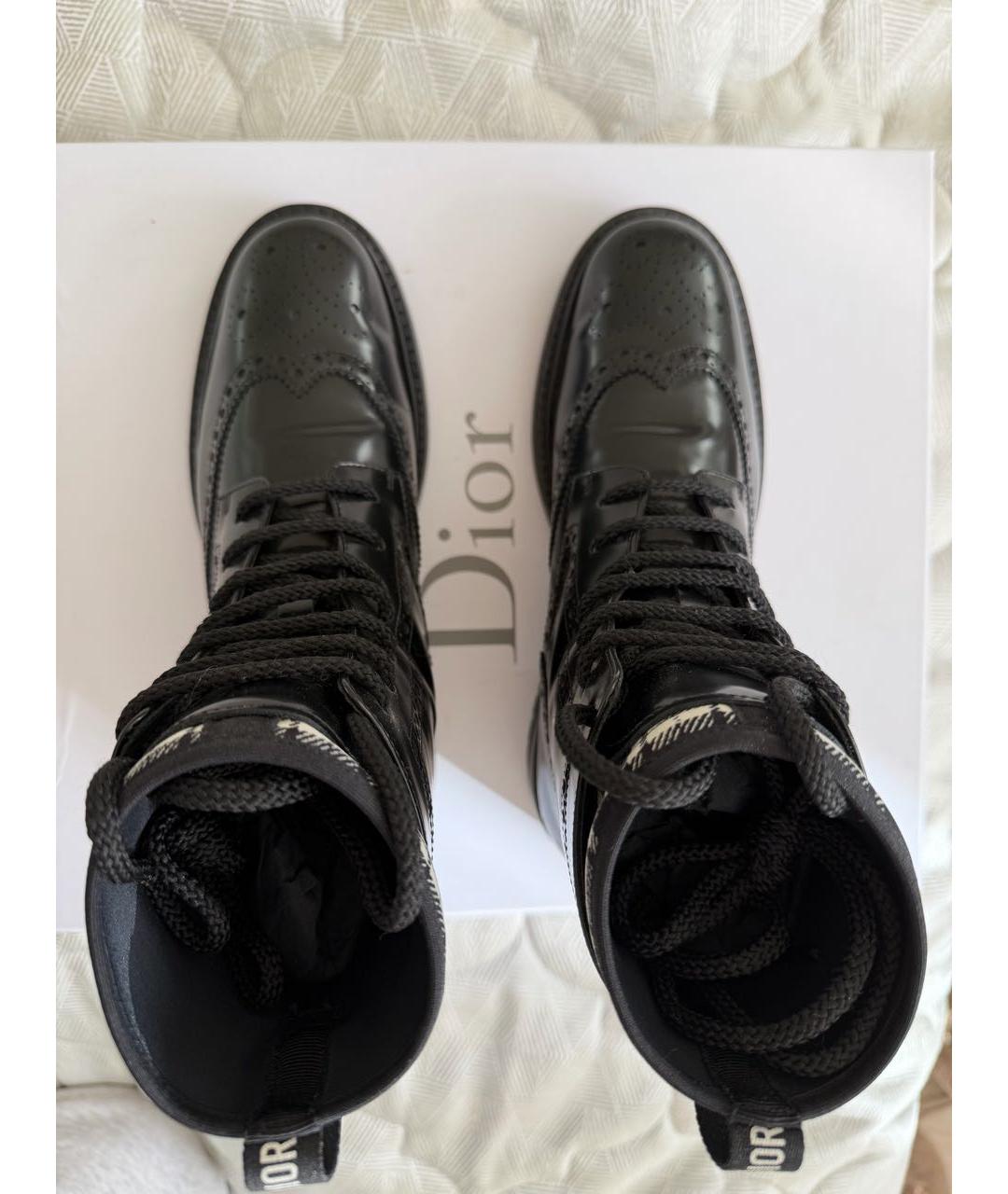 CHRISTIAN DIOR Черные кожаные ботинки, фото 3