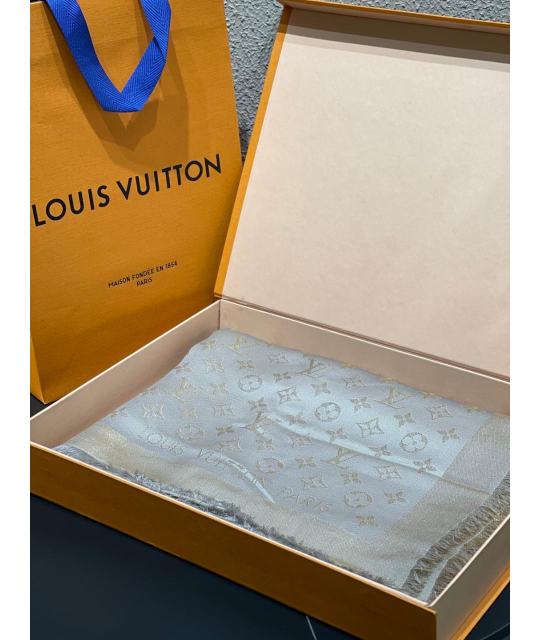 LOUIS VUITTON Серый платок, фото 2