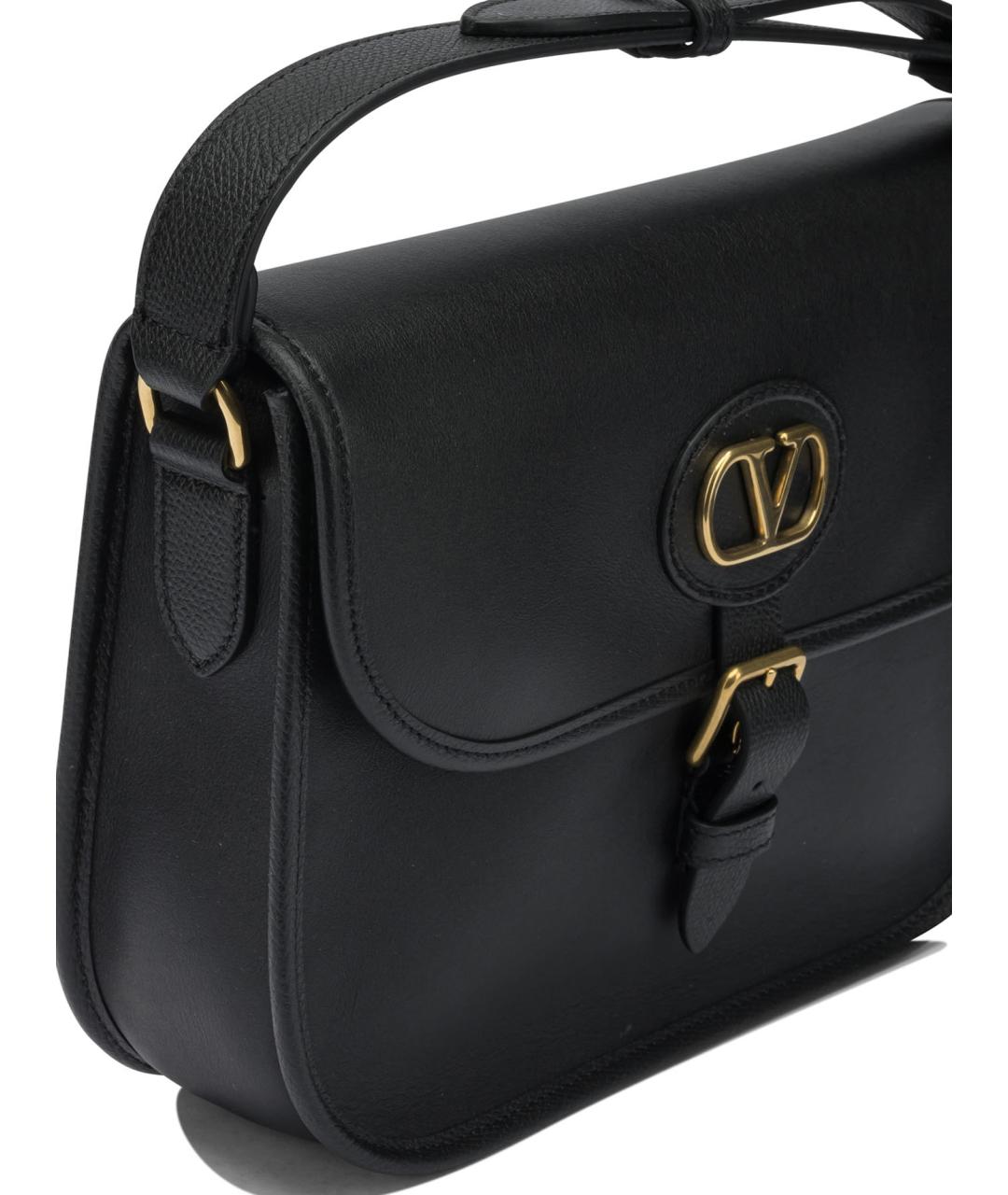 VALENTINO Черная кожаная сумка через плечо, фото 3