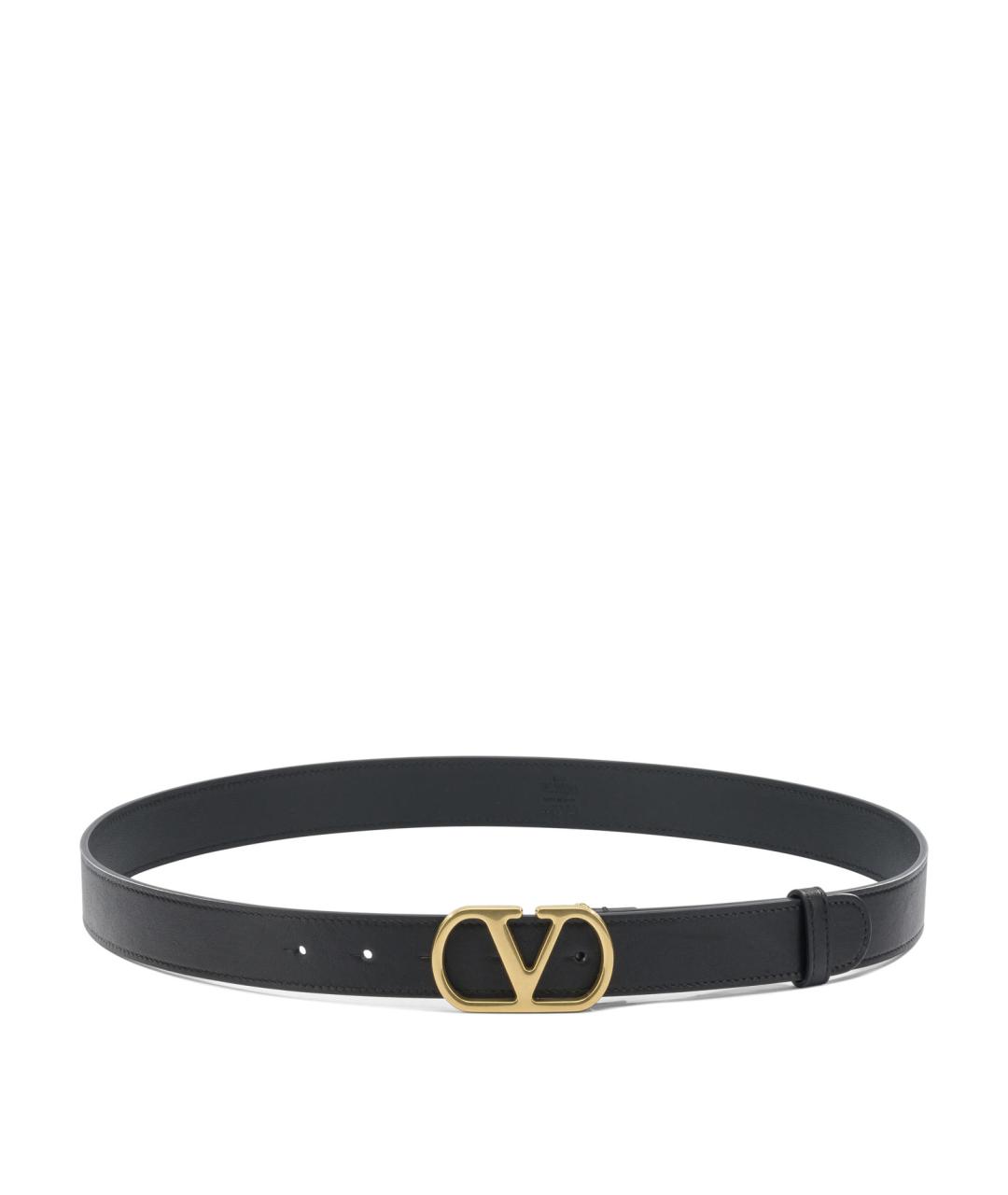 VALENTINO Черный кожаный ремень, фото 1